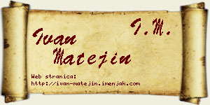 Ivan Matejin vizit kartica
